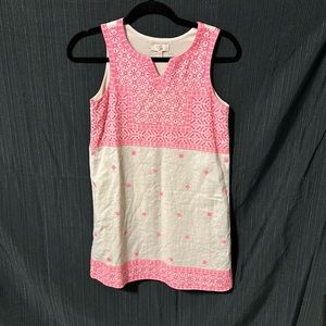 Gb Girls Dress Sleeveless Split Neckline Lined Pink & Cream‎ Size 12 / Ww-6